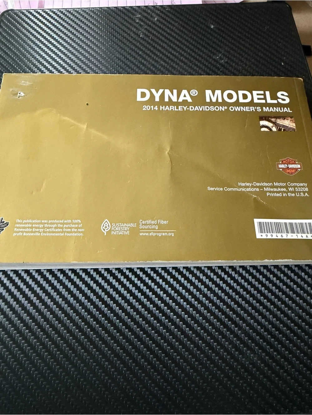 Genuine Harley Davidson 2014 Dyna Model Motorcycle Owners Manual 99467-14